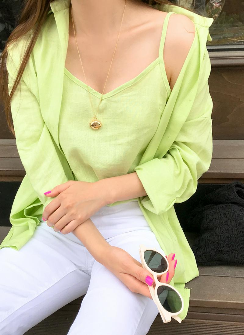 リネン混キャミSETシャツ