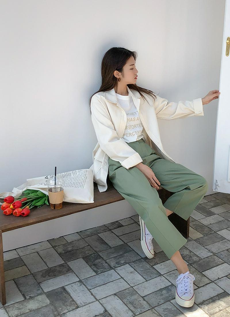 フロントボタンコットンジャケット