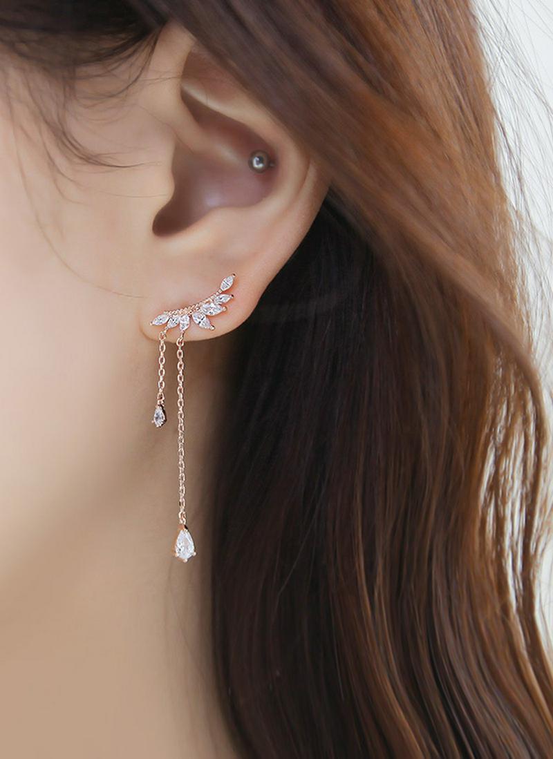 カーブキュービックドロップピアス