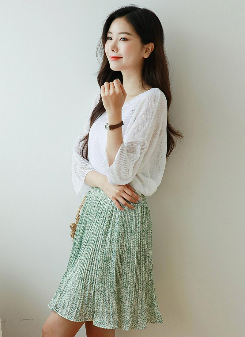 シースルーニットプルオーバー