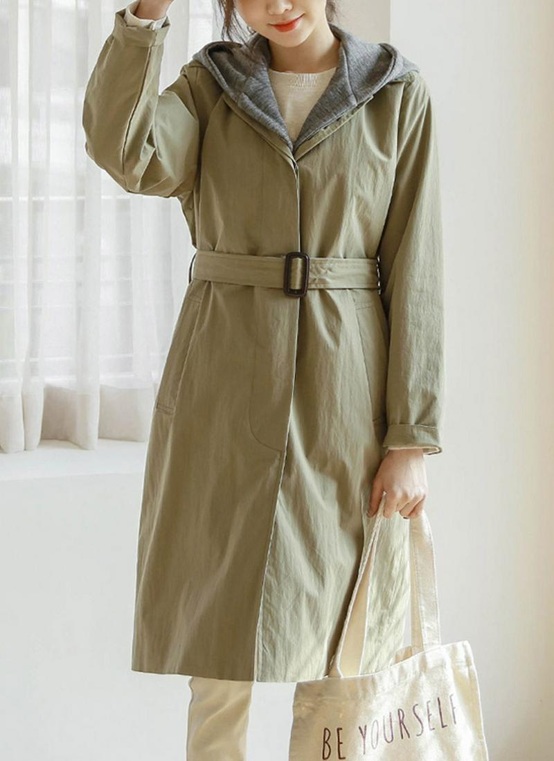 ベルト付フードレイヤードジャケット