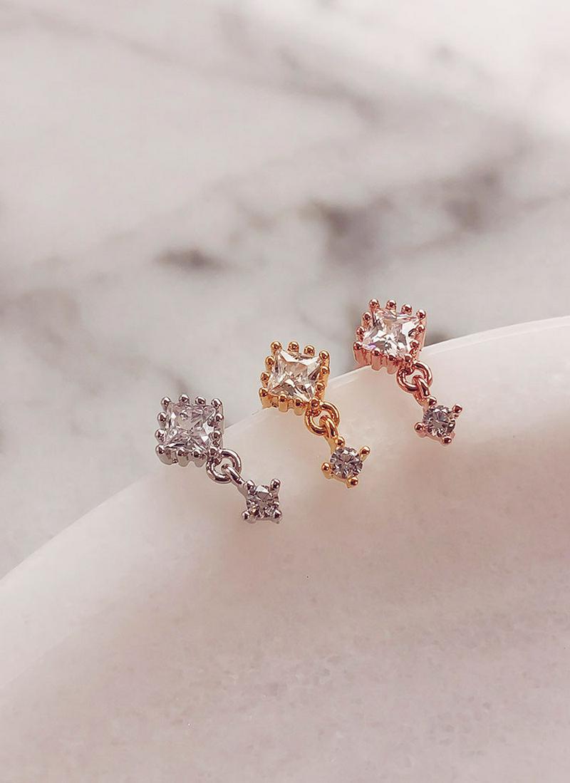 ドロップキュービックミニピアス