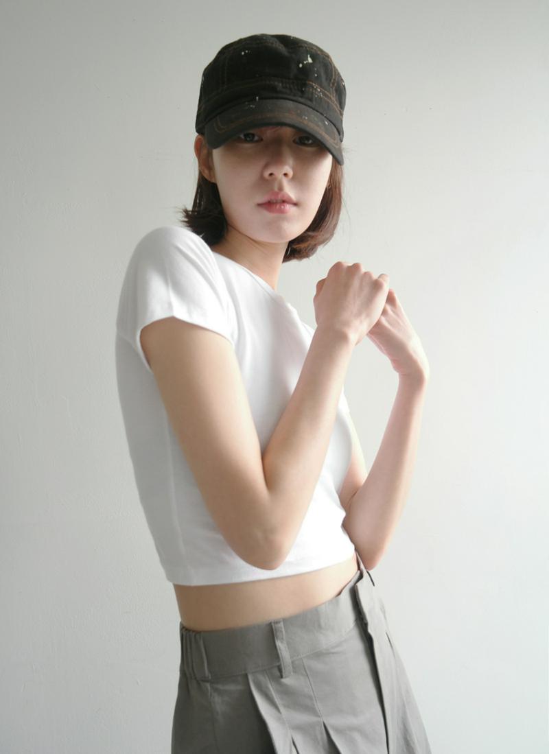 モダールブレンドクロップドTシャツ