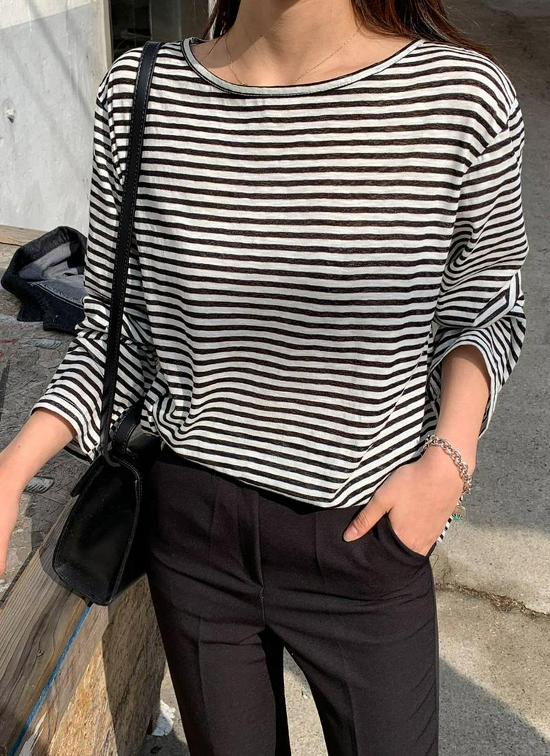 ボーダーベーシックロングTシャツ