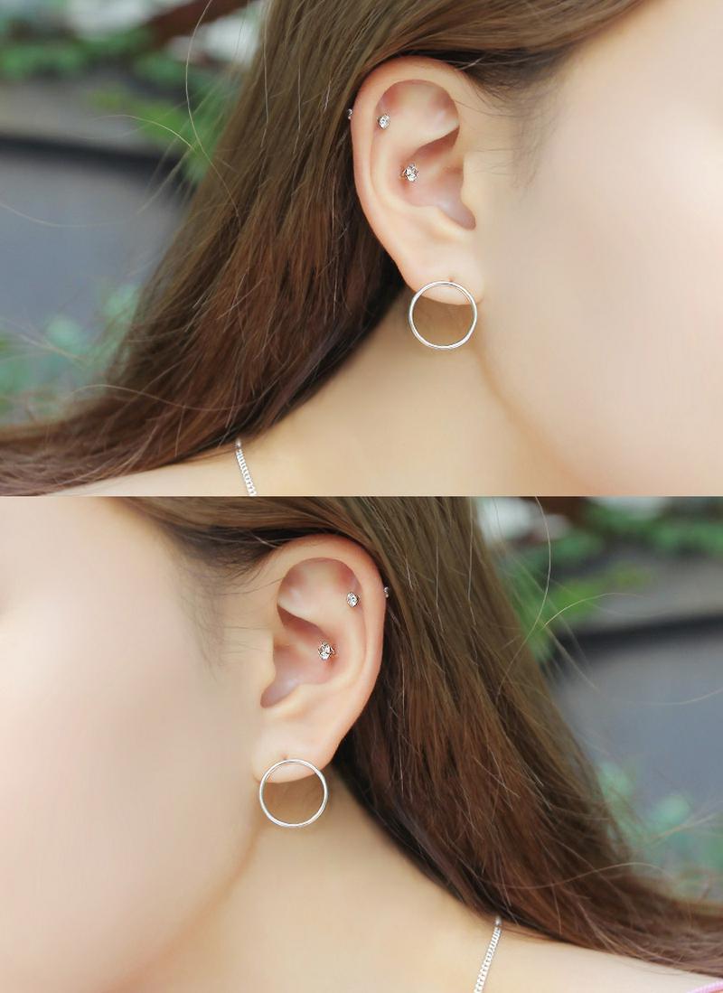 シルバーサークルポイントピアス