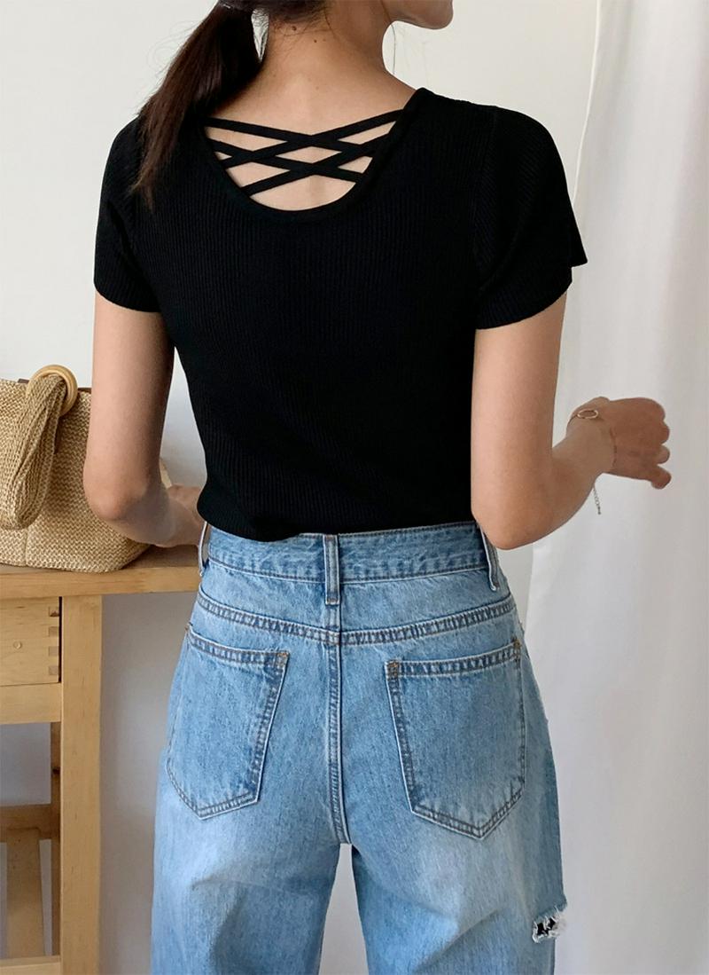 バッククロスリブニット・全3色