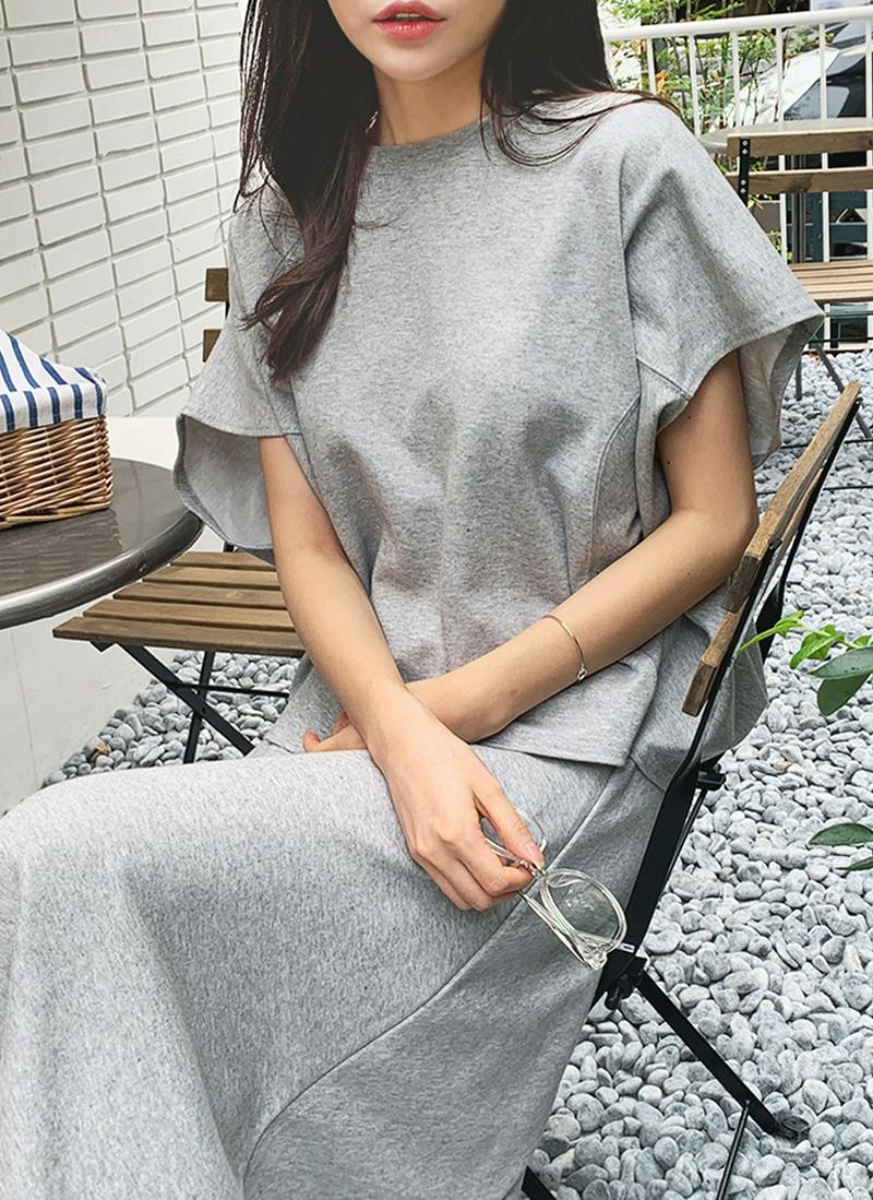 スリットTシャツ&スカートSET・全2色