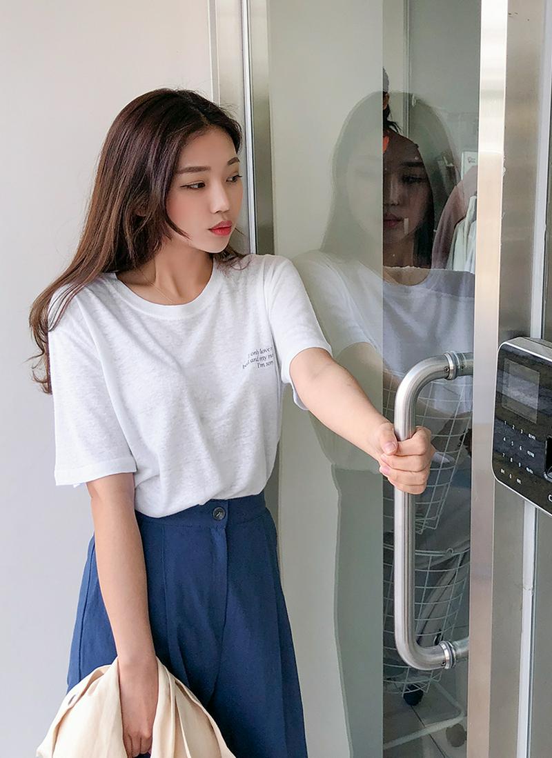 レタリングコットンTシャツ