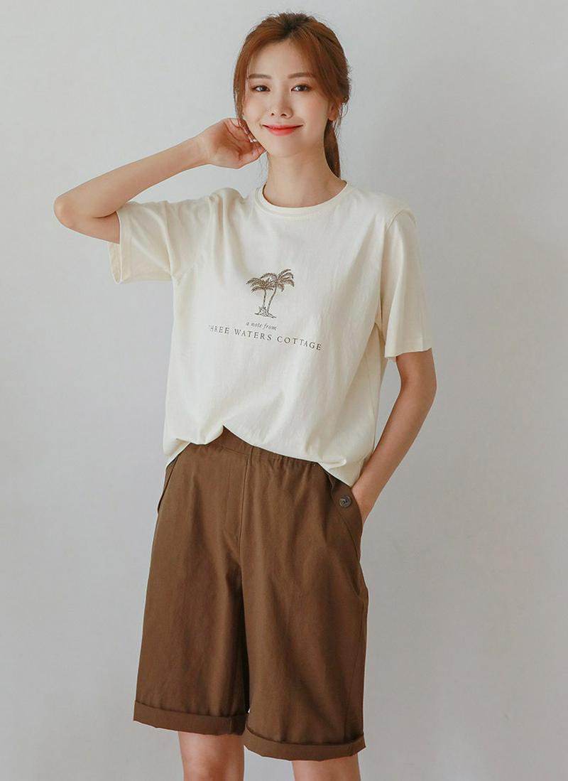 パームツリーレタリングTシャツ