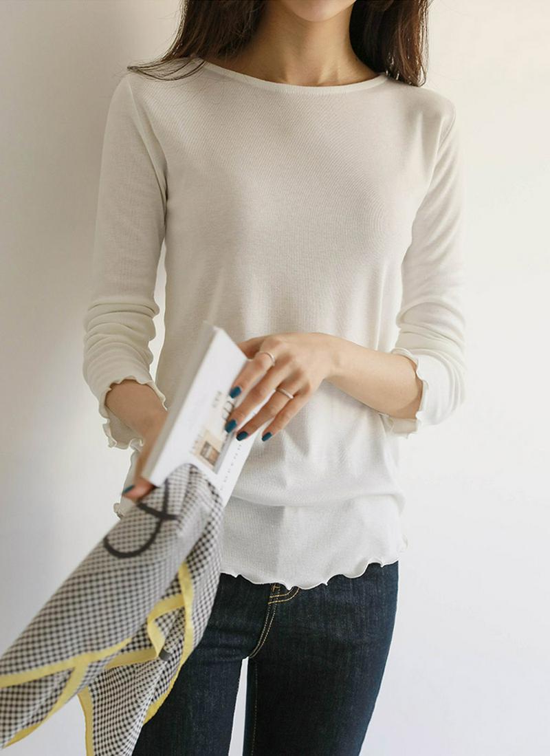 ウェーブラインボートネックTシャツ