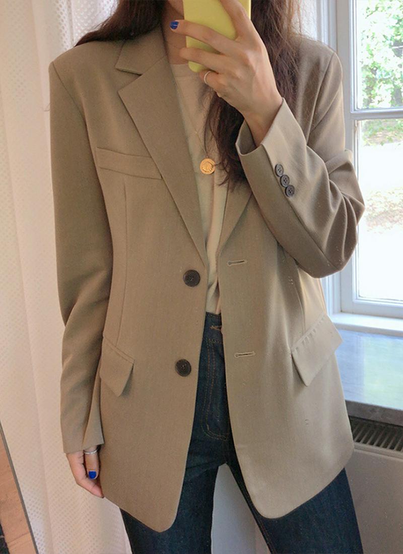 クラシカルボーイフレンドジャケット(カーキベージュ)