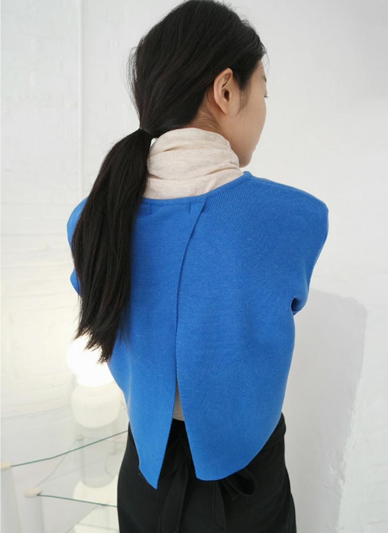 バックスリットアクリル混ニット