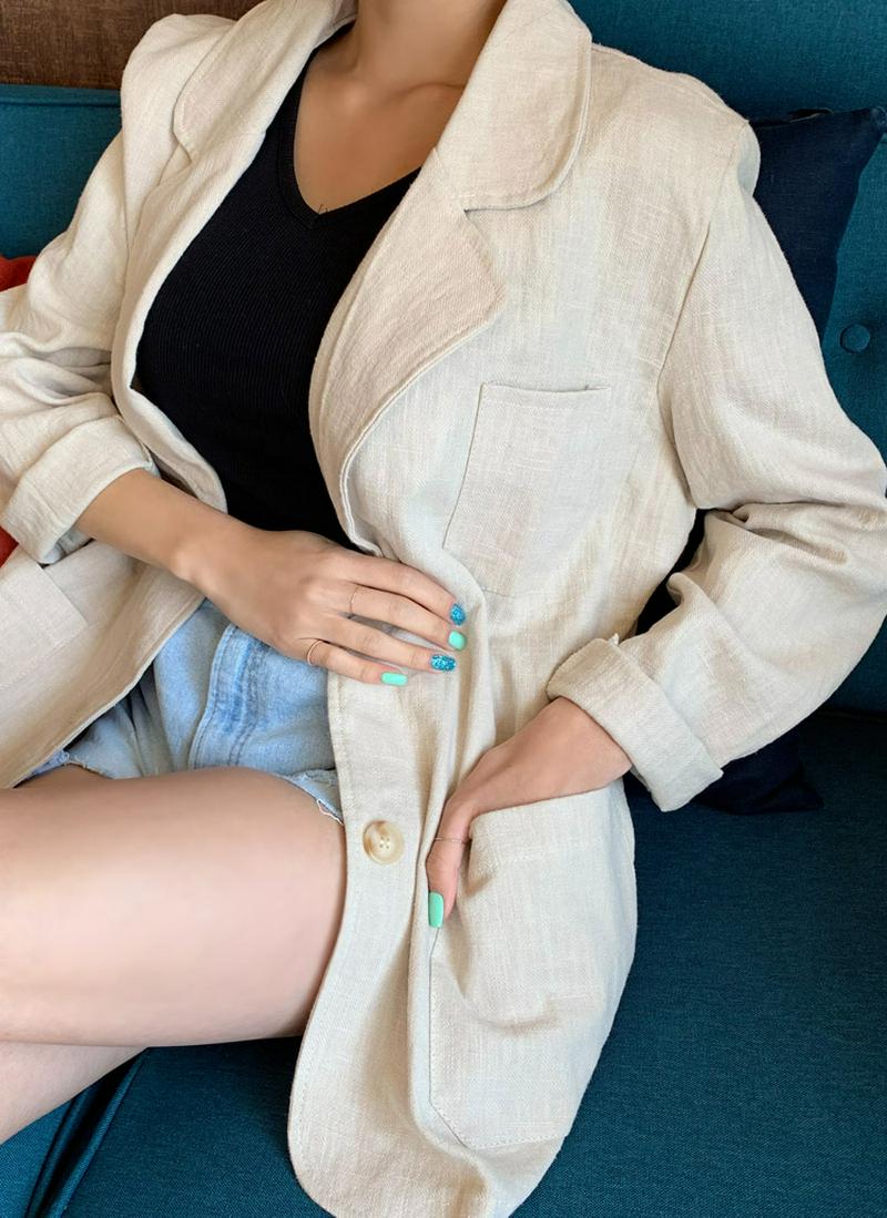 ボクシーリネンシングルジャケット