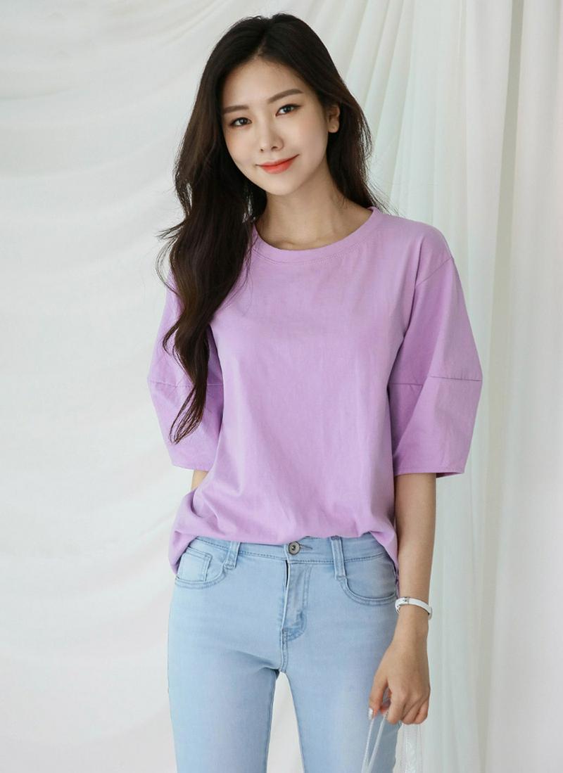 シンプルバルーンスリーブTシャツ