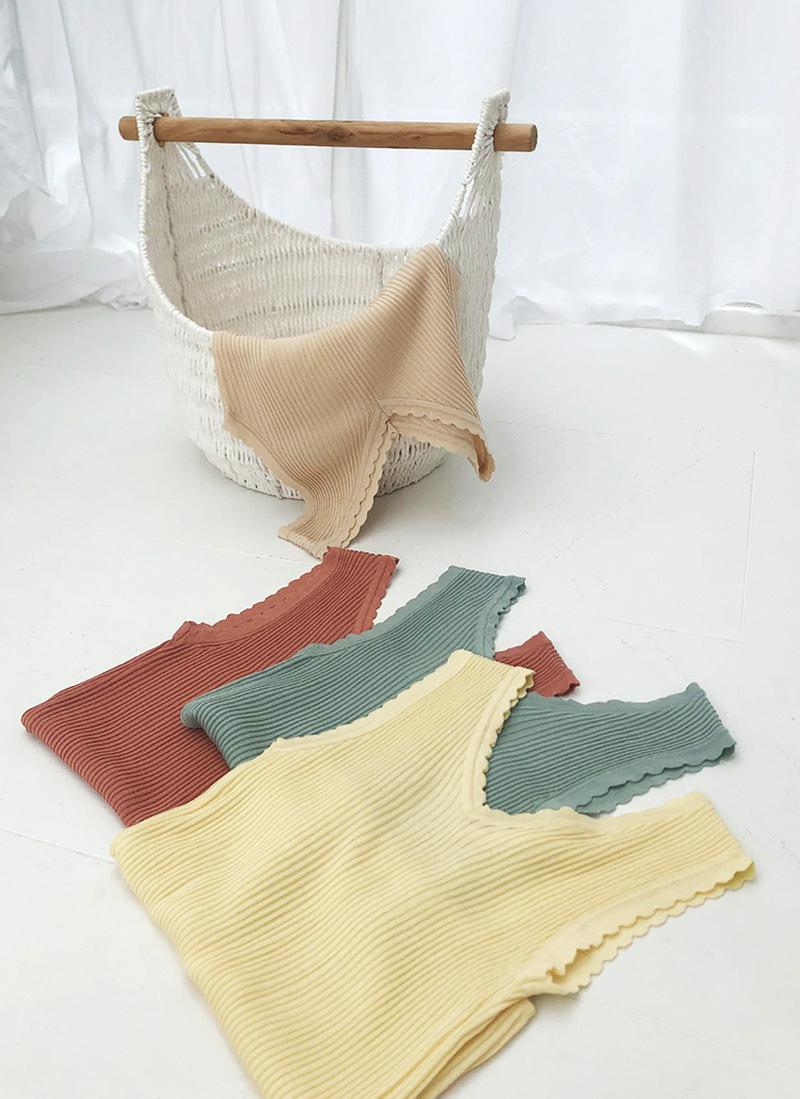 スカラップニットスリーブレス・全5色