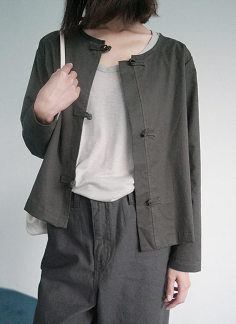 ノ―カラーノットボタンジャケット