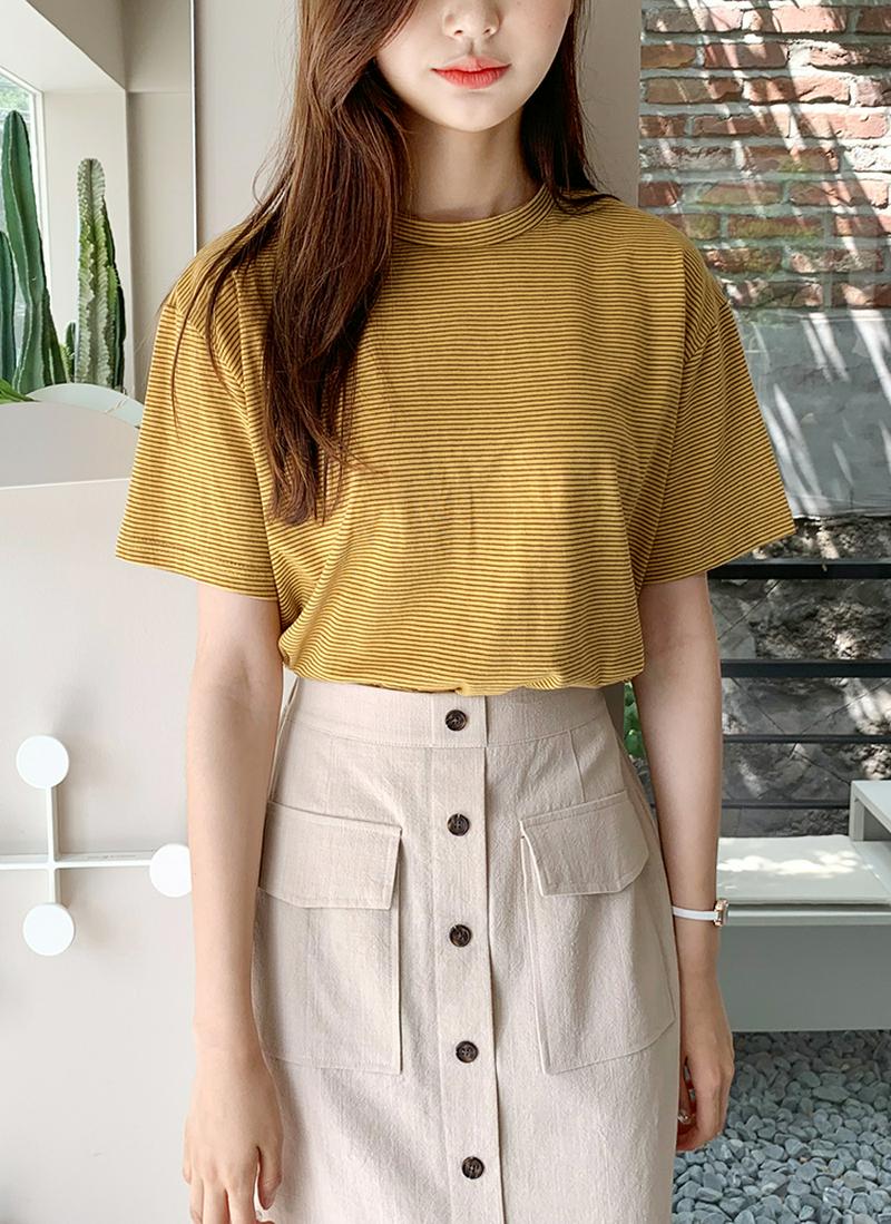 ボーダークロップドTシャツ・全3色