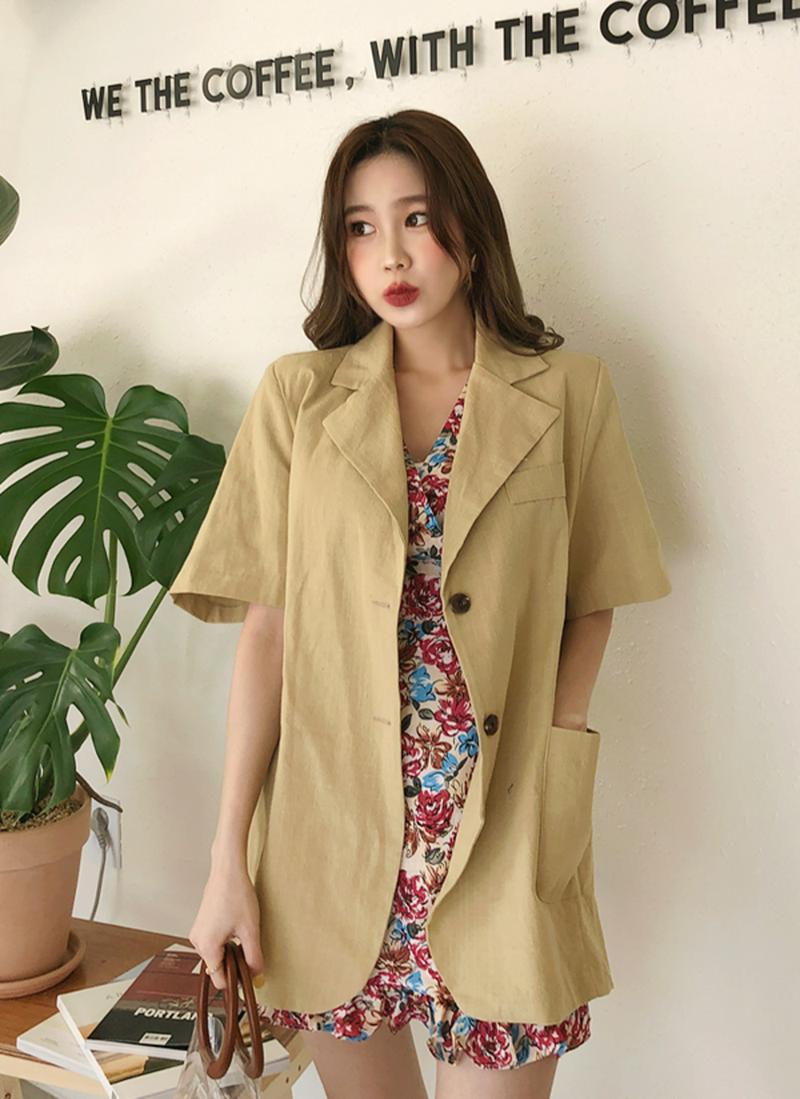 ハーフスリーブリネンジャケット