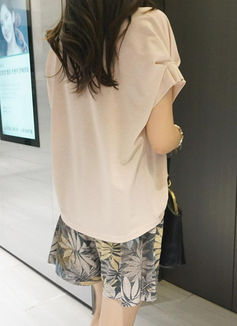 タックスリーブネックポイントTシャツ