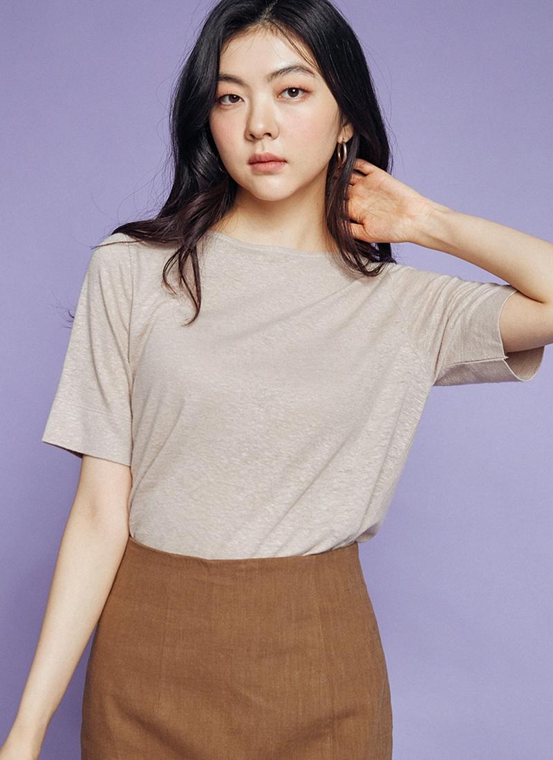 リネンブレンドソフト半袖Tシャツ