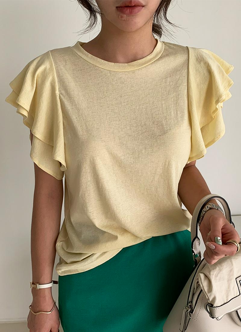 フリルショートスリーブTシャツ