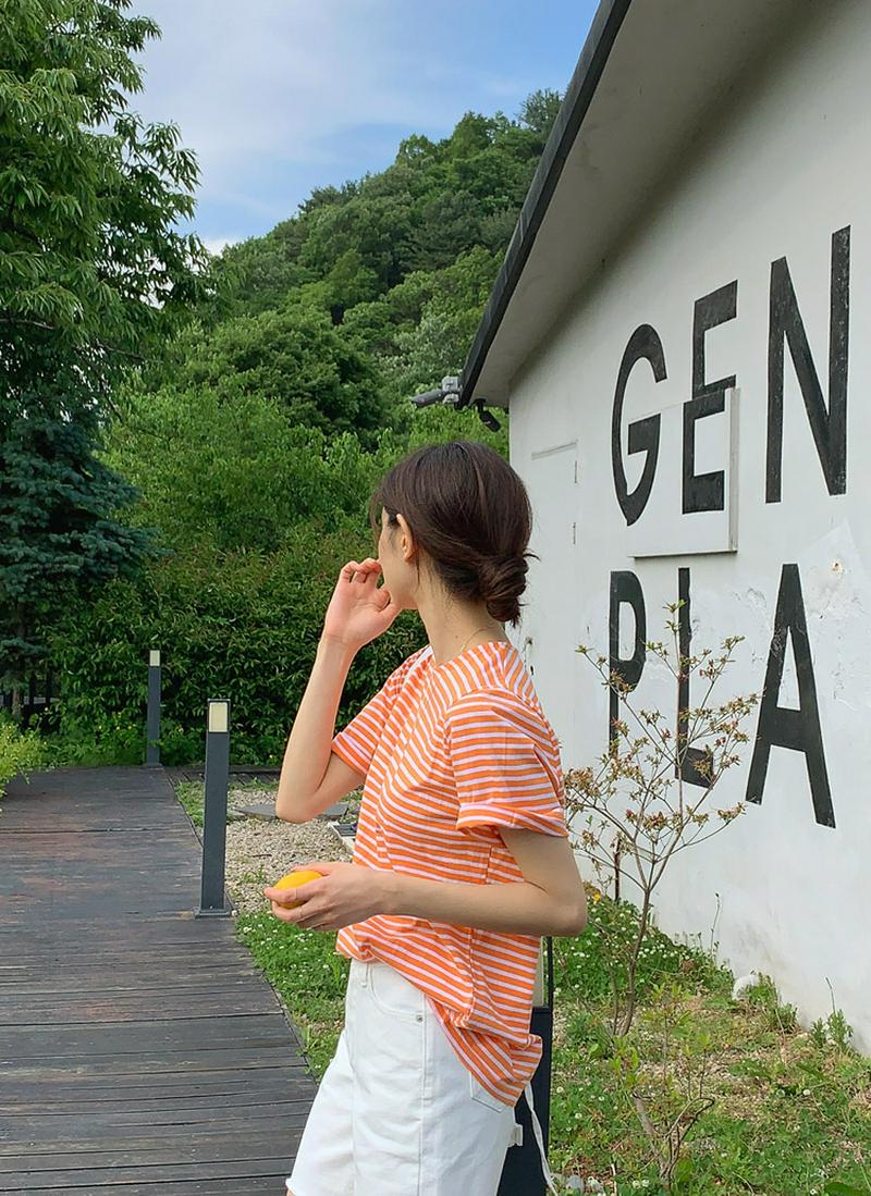 クレヨンボーダーショートスリーブTシャツ