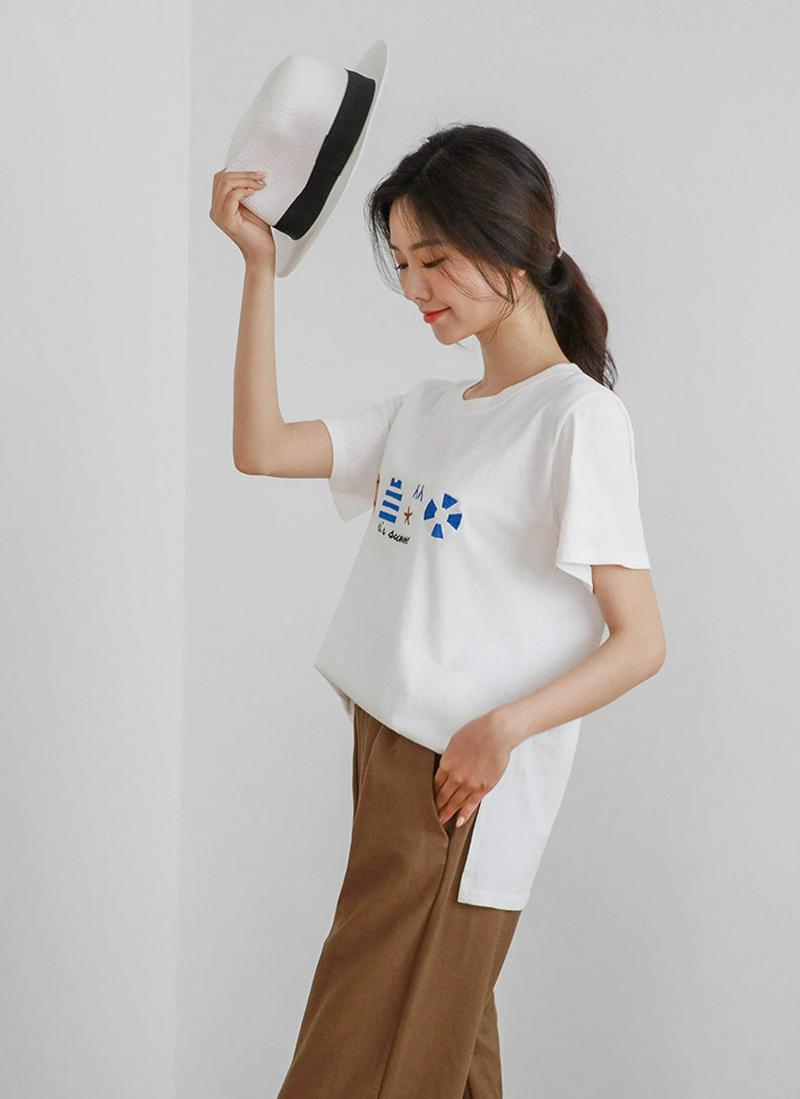 マリンモチーフロゴTシャツ