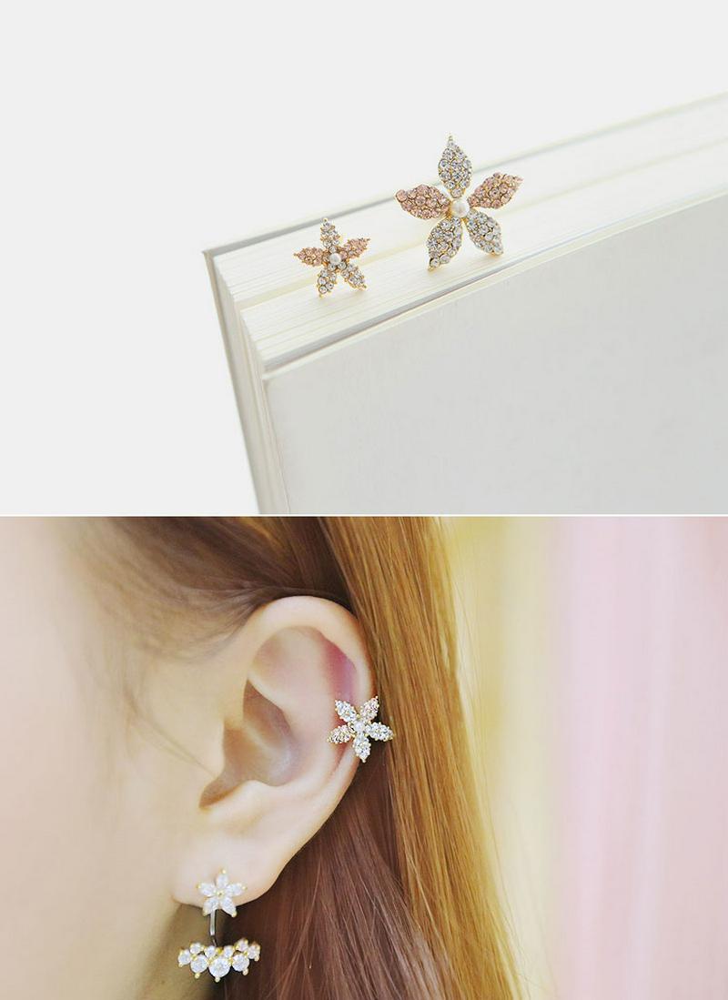 キュービックフラワーピアス