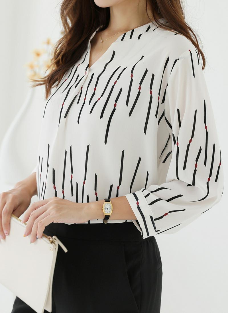 パターンスキッパーブラウス