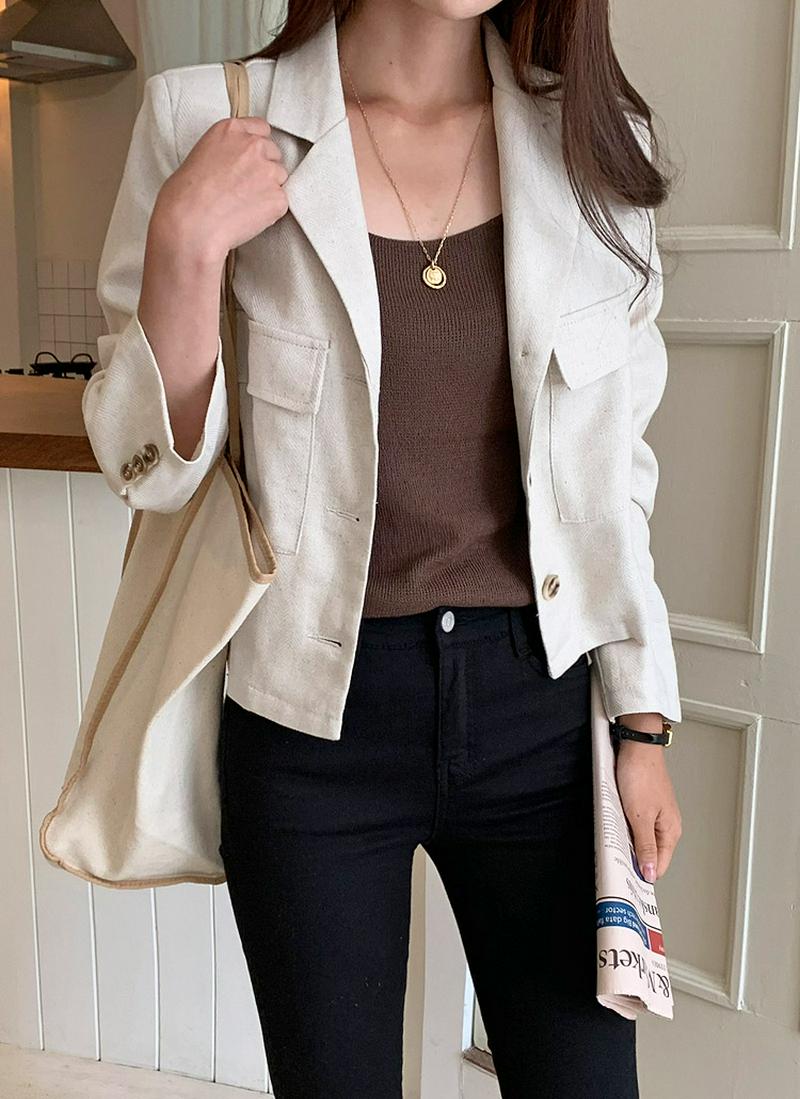 リネンミックスポケットジャケット