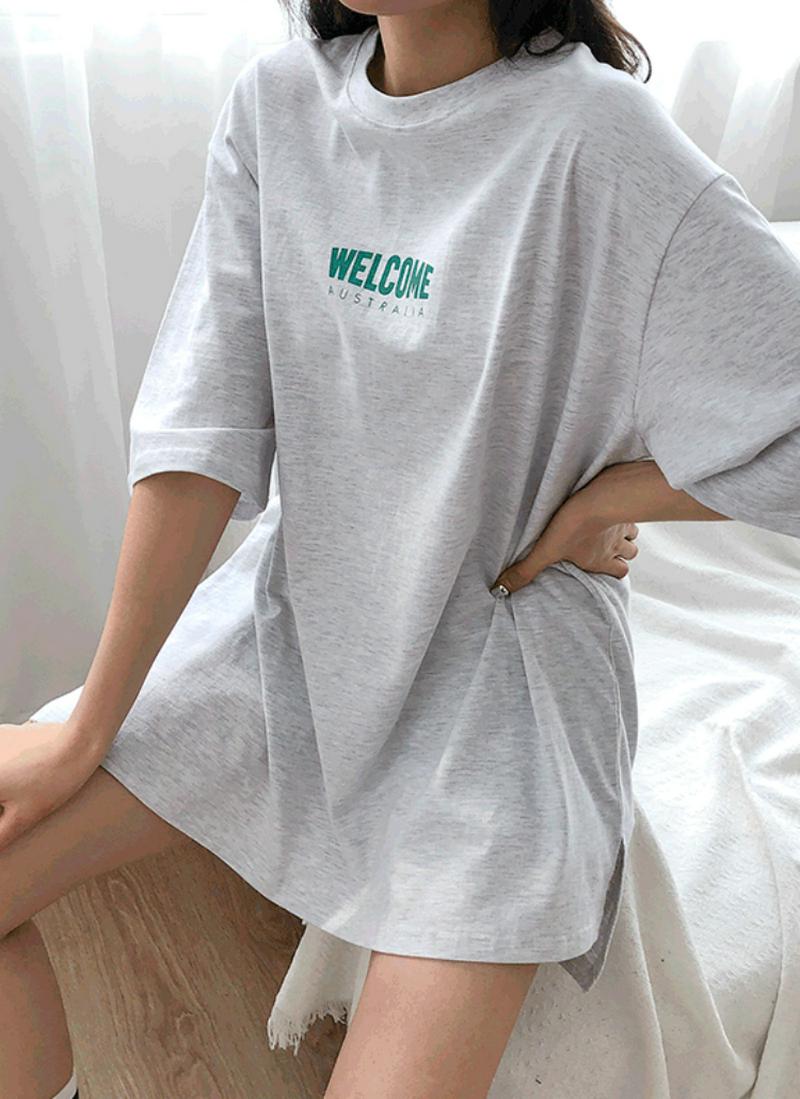 WELCOMEロゴボクシーTシャツ