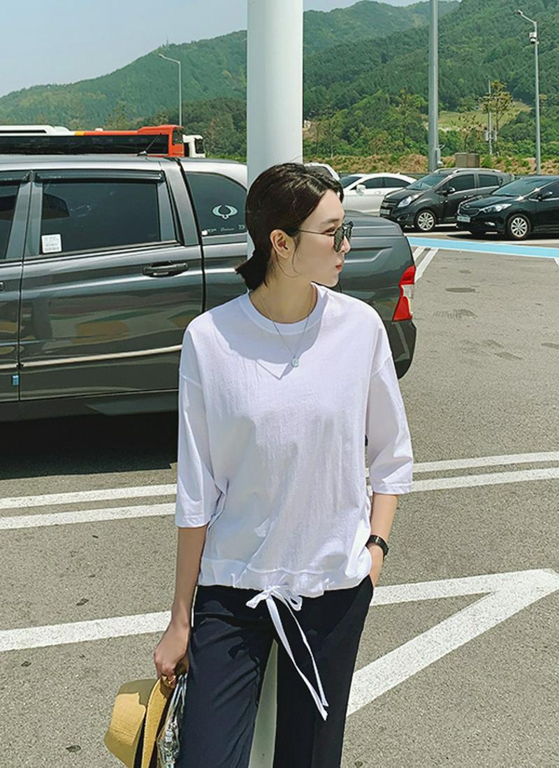 ドローストリングヘムTシャツ