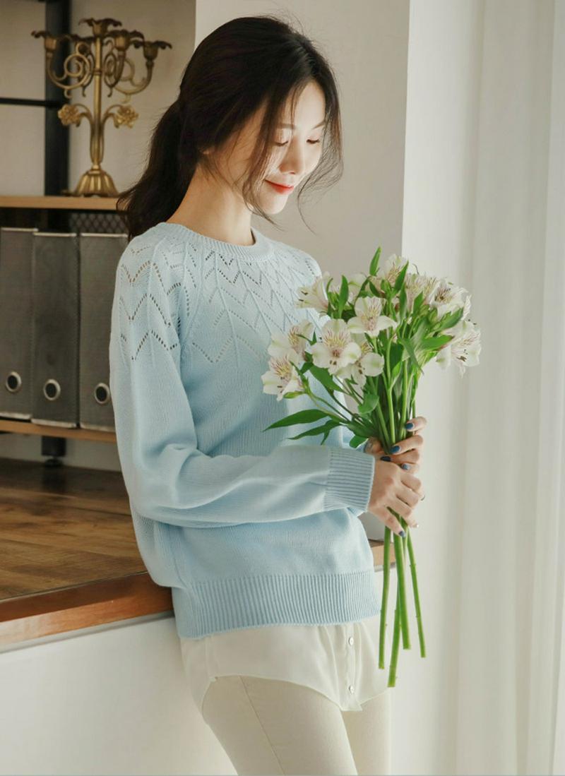 パンチングパターンアクリルニット