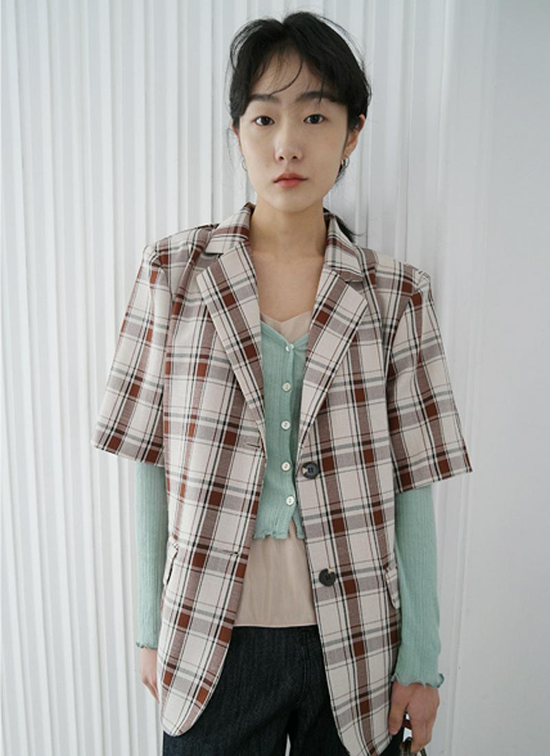 ハーフスリーブチェックジャケット