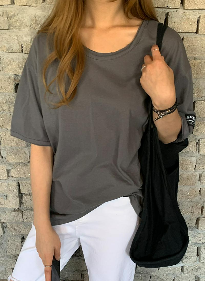 ダメージディテールハーフTシャツ