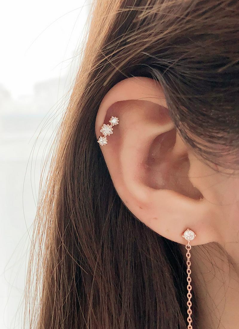 スターキュービックミニピアス