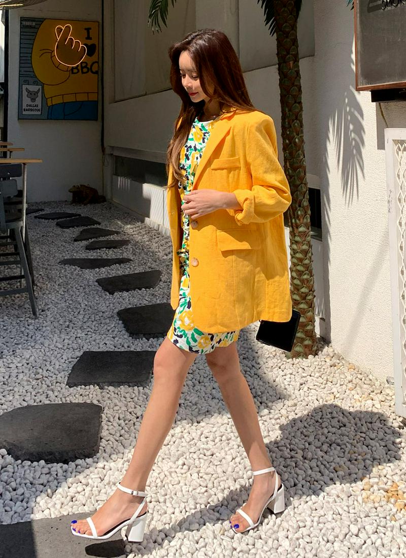 ベルト付ビビッドカラーリングジャケット