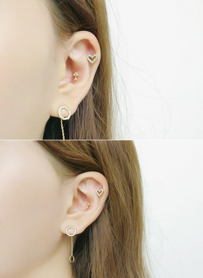 キュービックハートピアス