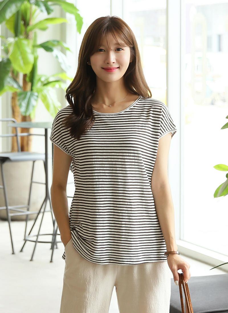 ボーダーフレンチスリーブTシャツ