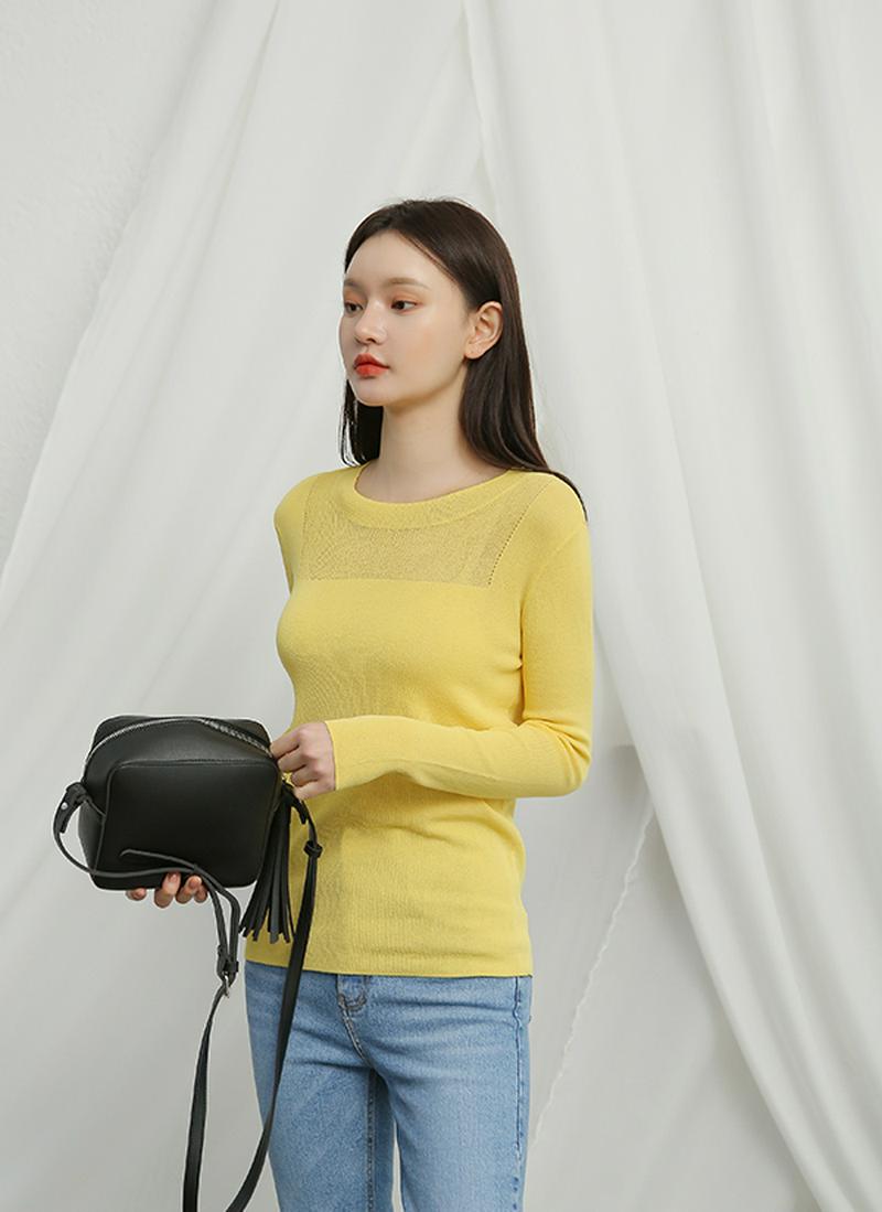 スクエアシアーポイントニット