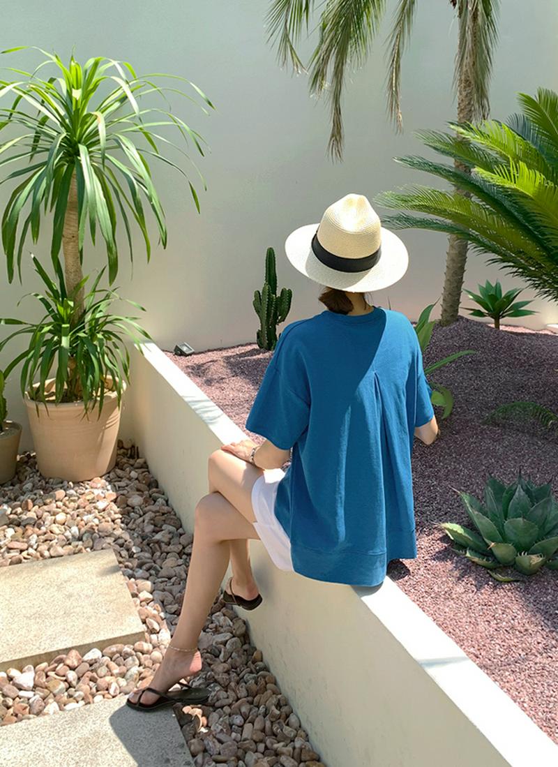 バックプリーツ半袖Tシャツ