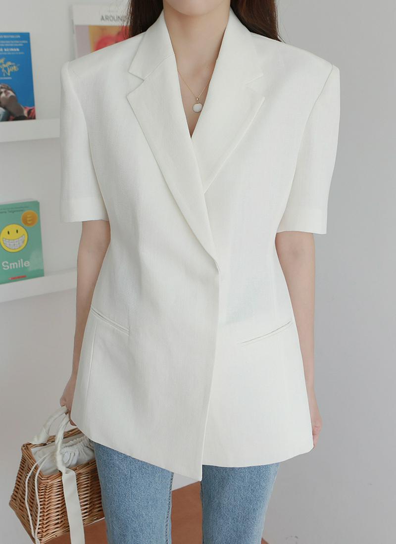 リネンミックスハーフジャケット