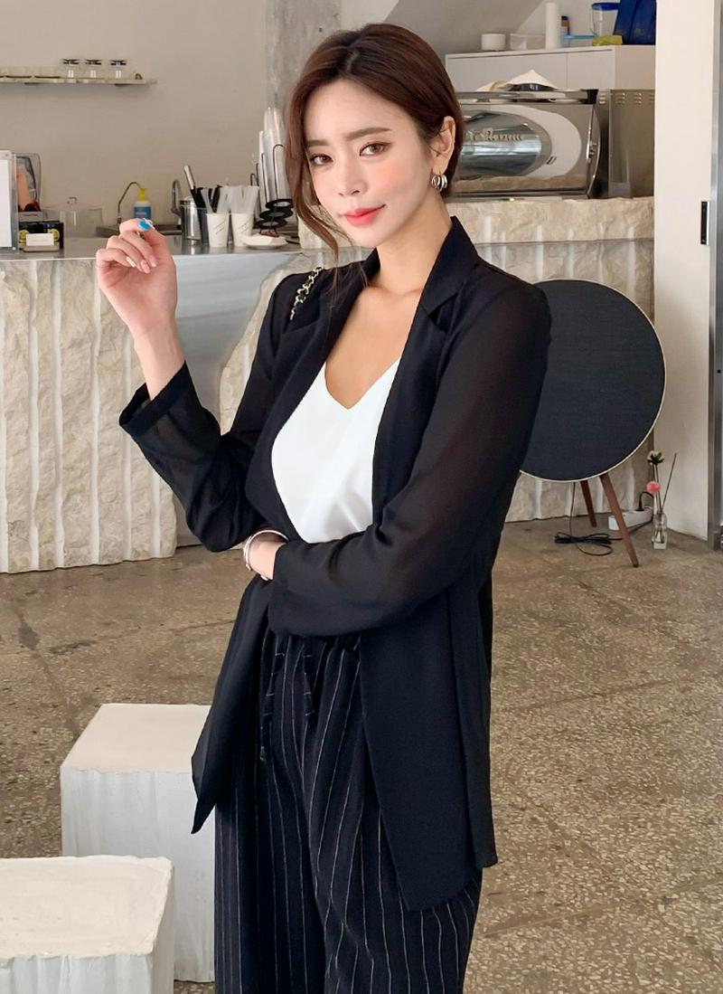 シフォンオープンカラージャケット