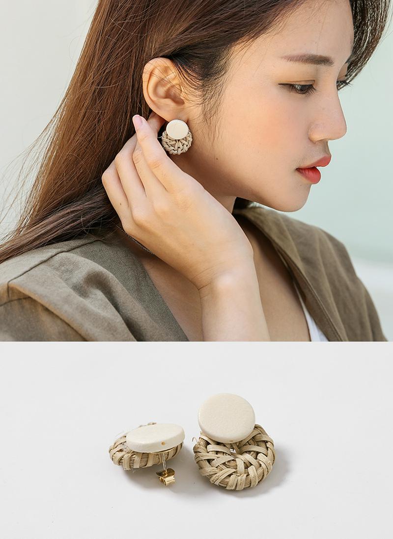 ラフィアダブルサークルピアス