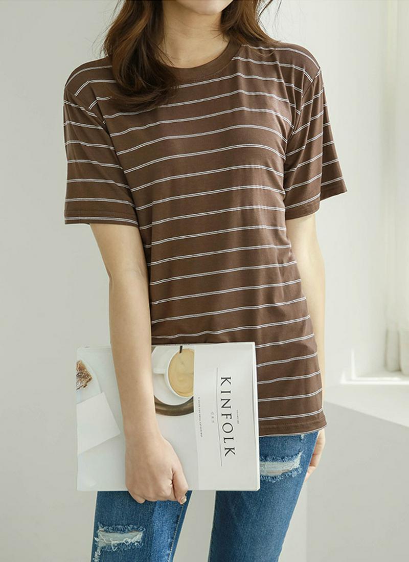 ダブルストライプラウンドTシャツ