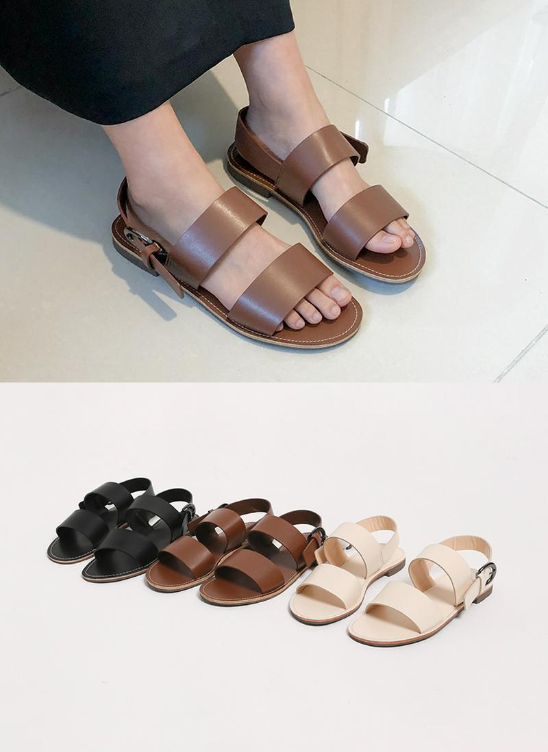 ワイドバックストラップフラットサンダル