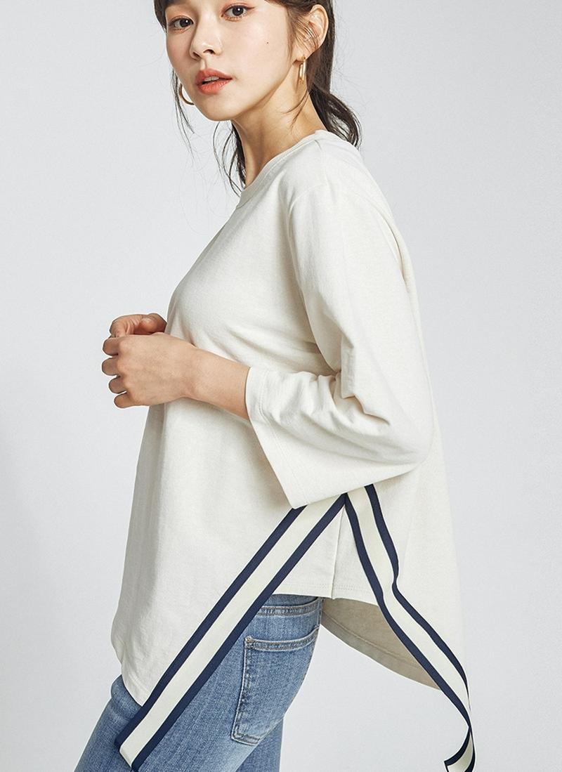 サイド配色テープデザインTシャツ