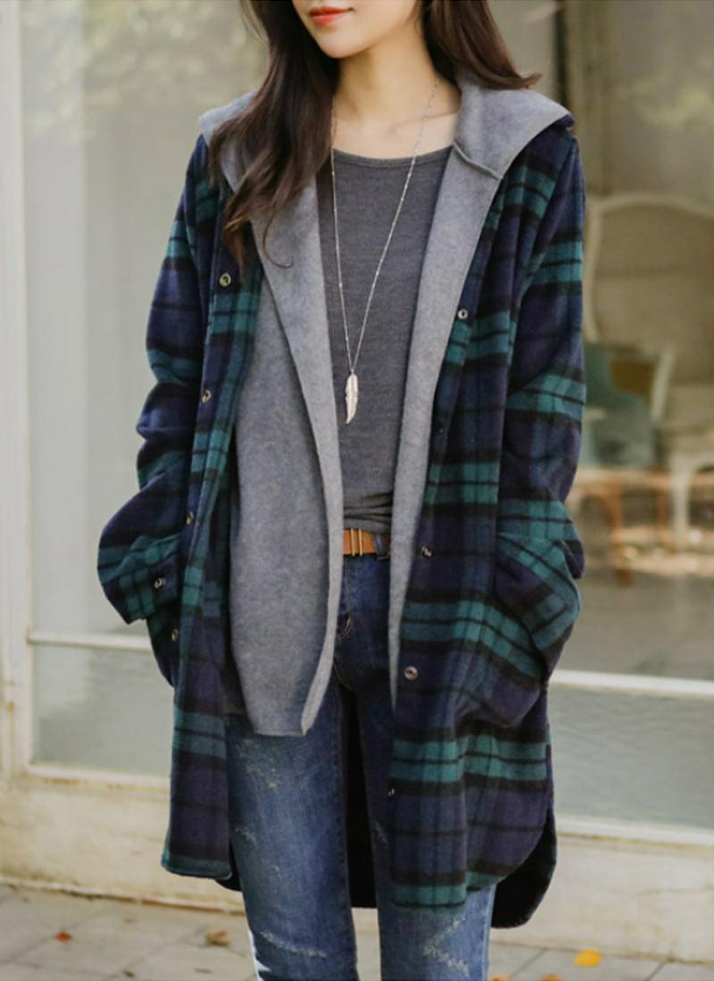 フードベスト&チェックジャケットSET