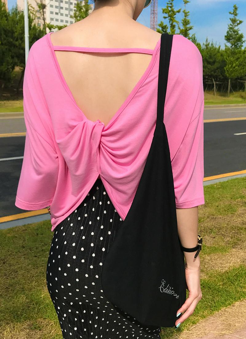 バックツイストオープンTシャツ