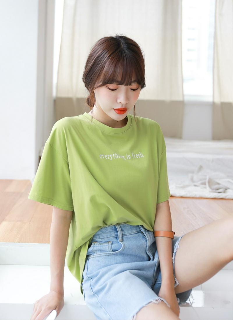 Freshレタリング半袖Tシャツ